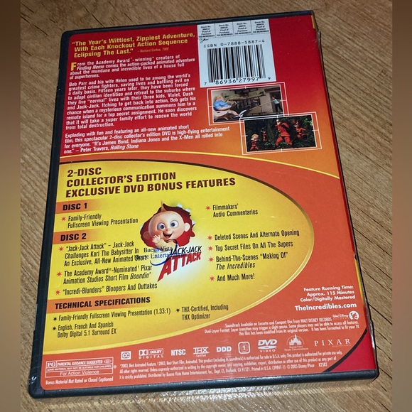 THE INCREDIBLES 2-DISC COLLECTOR’S EDITION DVD NEW SEALED WITH SLIP COVER - Picture 2 of 8